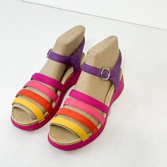 DANSKO NWB Sz 39 Multi Nubuck Leather Milled Roxie Comfort Sandals - Picture 6 of 10